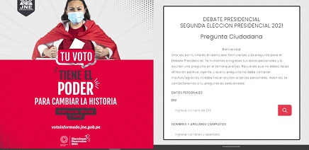 JNE recibirá hasta el 25 de mayo preguntas de ciudadanos para el debate presidencial