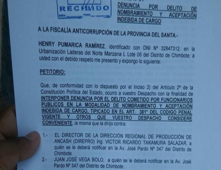 Denuncian a titular de la Direpro y a conductor de televisión José Vega Bolo 