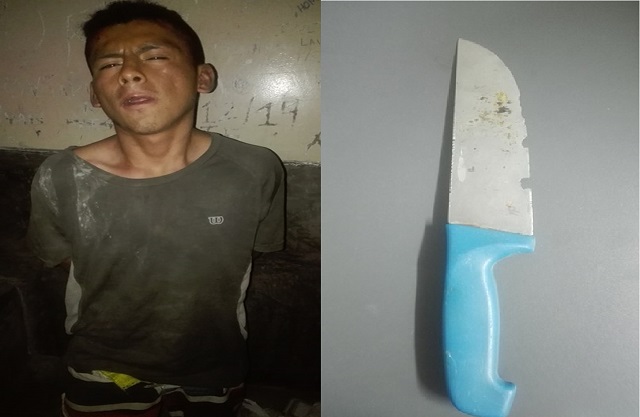Policías capturan a un ladrón que cuchillo en mano asaltaba viviendas en Nuevo Chimbote