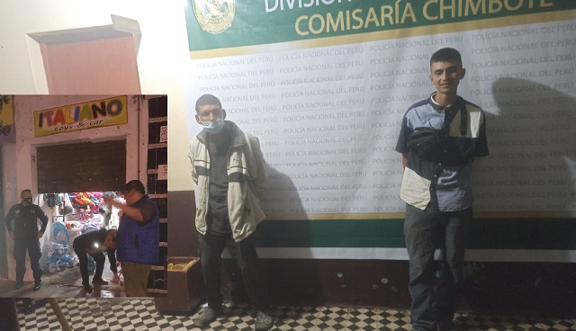 Intervienen a dos ladrones que robaron en tienda comercial en el centro de Chimbote