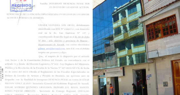 Funcionarios y empresarios ancashinos denunciados por lavado de activos