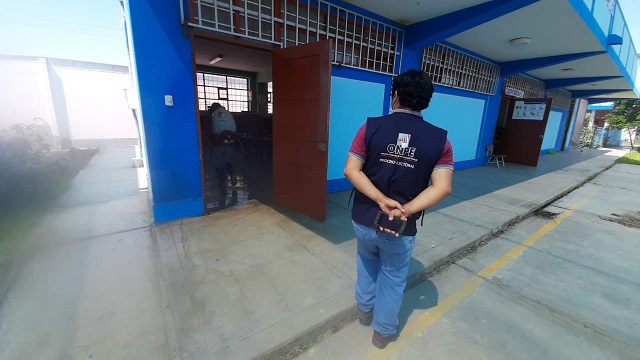 Municipio desinfecta locales de votación del distrito de Nepeña