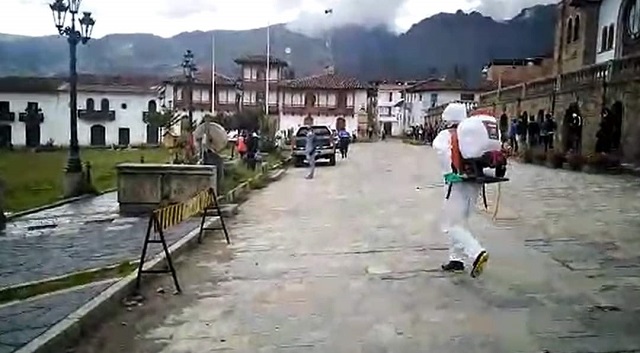 COER Áncash realiza desinfección contra el Covid-19 en la zona de los Conchucos