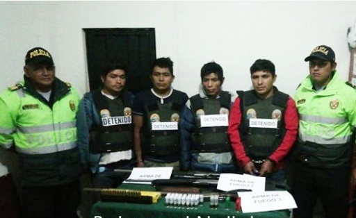 Áncash: intervienen a cuatro hermanos en Pallasca por tenencia ilegal de armas de fuego