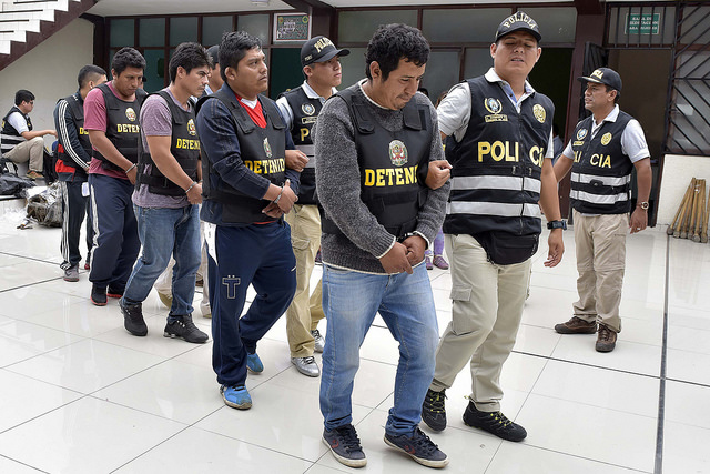 “Los Secos de Chimbote” desfilan por la Fiscalía del Crimen Organizado rindiendo su manifestación