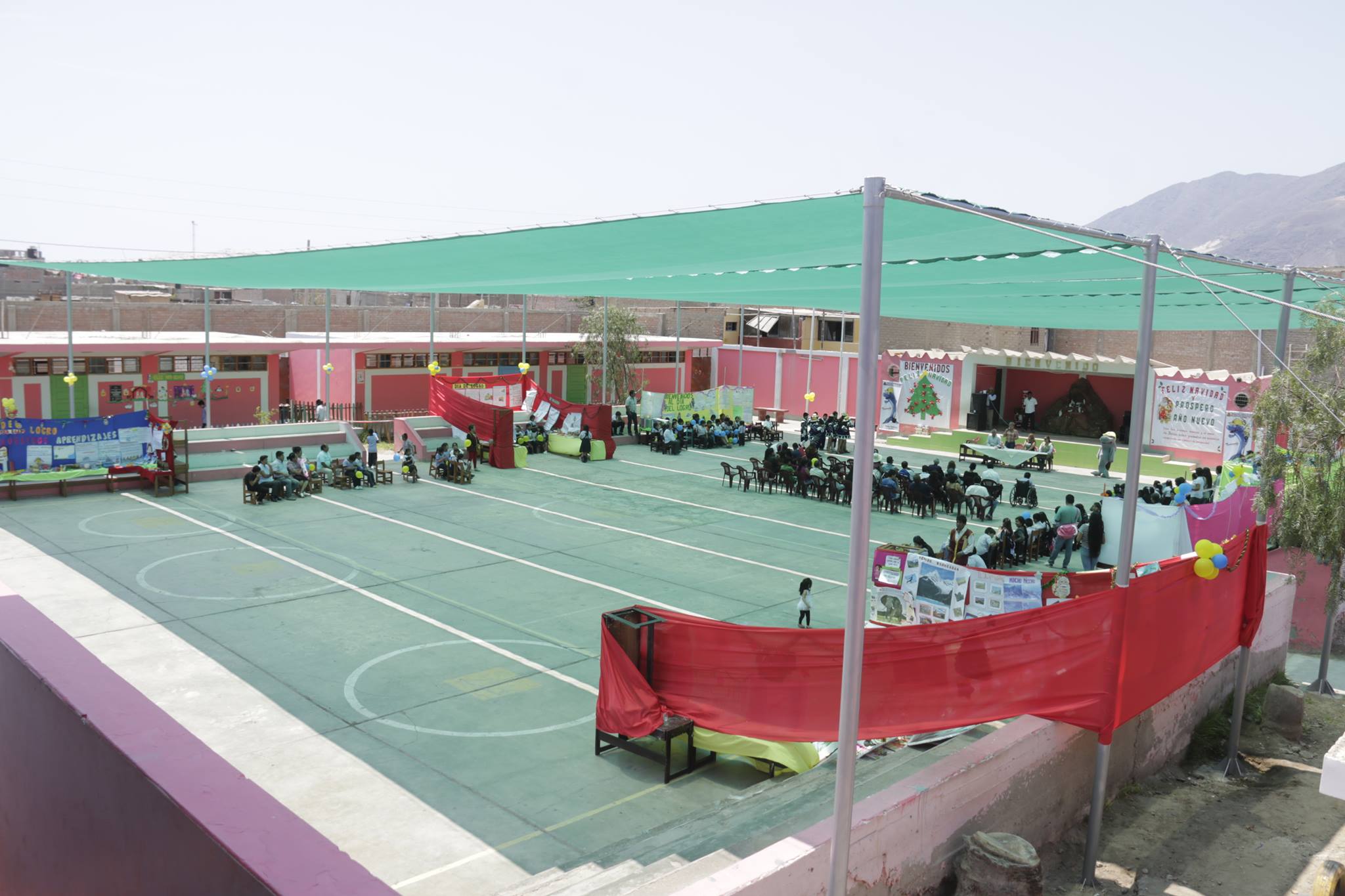 Municipalidad Provincial del Santa instaló malla de protección solar en colegio Simón Bolívar 