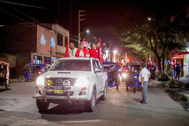 Casma: caravana electoral del MANPE encabezado por candidato regional