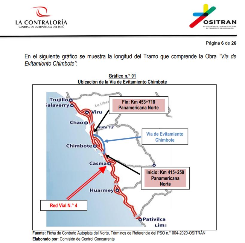 Contraloría advierte deficiencias en supervisión de obra Vía de Evitamiento Chimbote 
