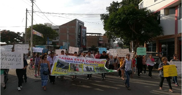 Con una marcha por el centro de Casma rechazan prisión preventiva contra jefe del Grupo Terna