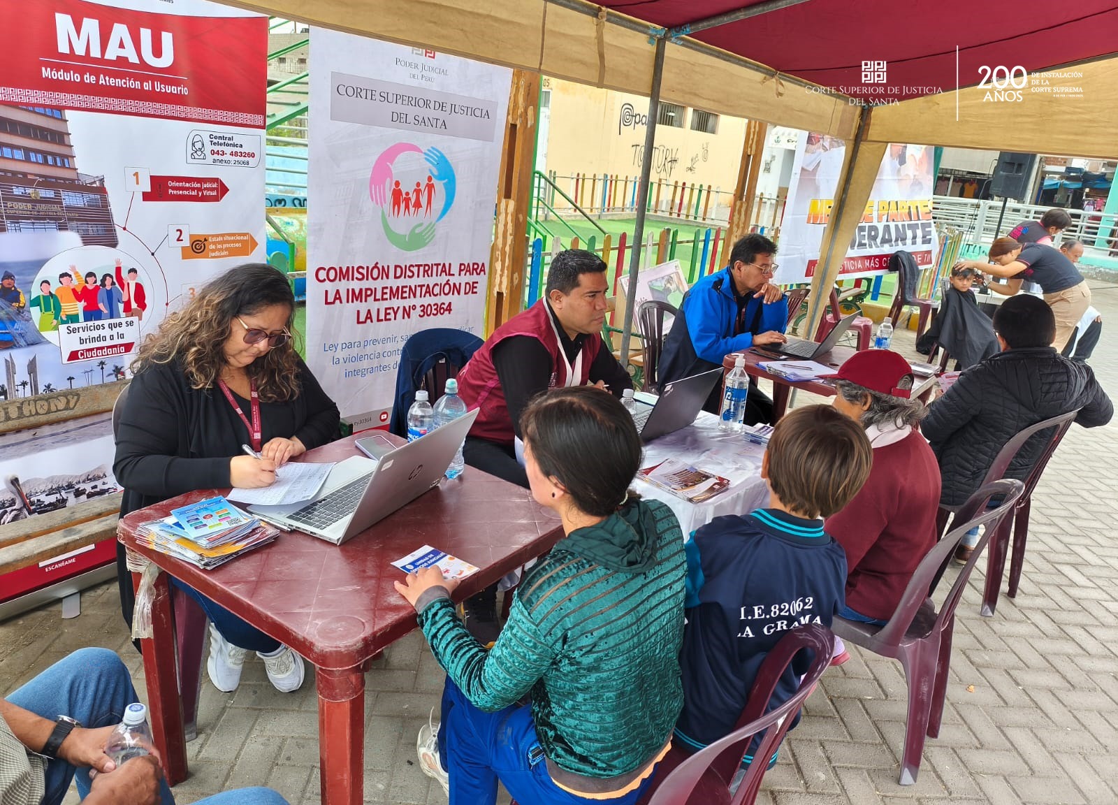  Corte del Santa llevó mesa de partes itinerante a los pobladores de sector el PPAO