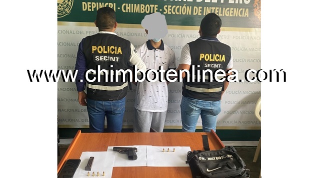 Adolescente de 16 años fue atrapado con pistola y municiones en Chimbote