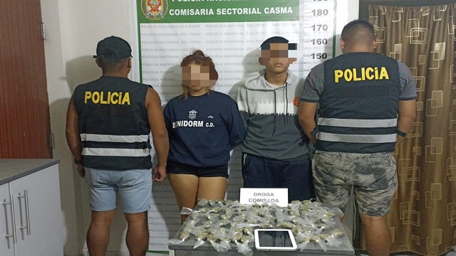 Casma: intervienen a menores de 16 años con 70 bolsas de marihuana en una mochila