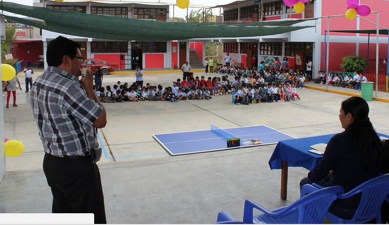 MPS entregó mesa de tenis a colegio Elías Aguirre del “21 de Abril”