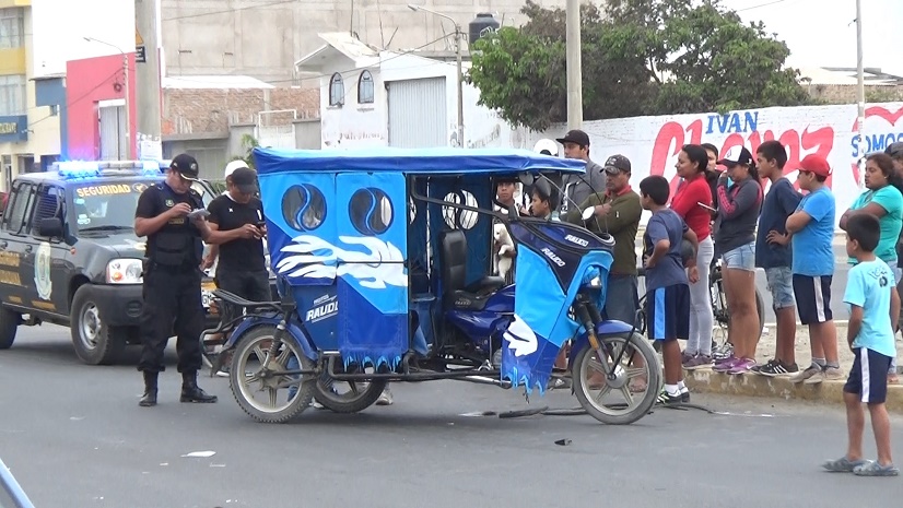 Nuevo Chimbote: mototaxista resulta herido en accidente de tránsito