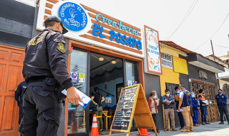 Chimbote: municipio verificó cumplimiento de protocolo sanitario y aforo en restaurantes y cevicherías