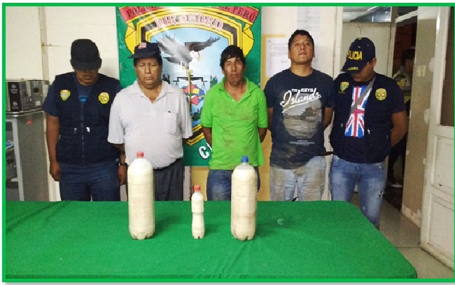 Casma: capturan a 3 sujetos con látex de opio valorizados en más de 20 mil soles