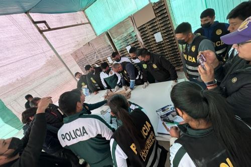 Policía Nacional halla 132 kg de droga en planta empaquetadora ubicada en Casma