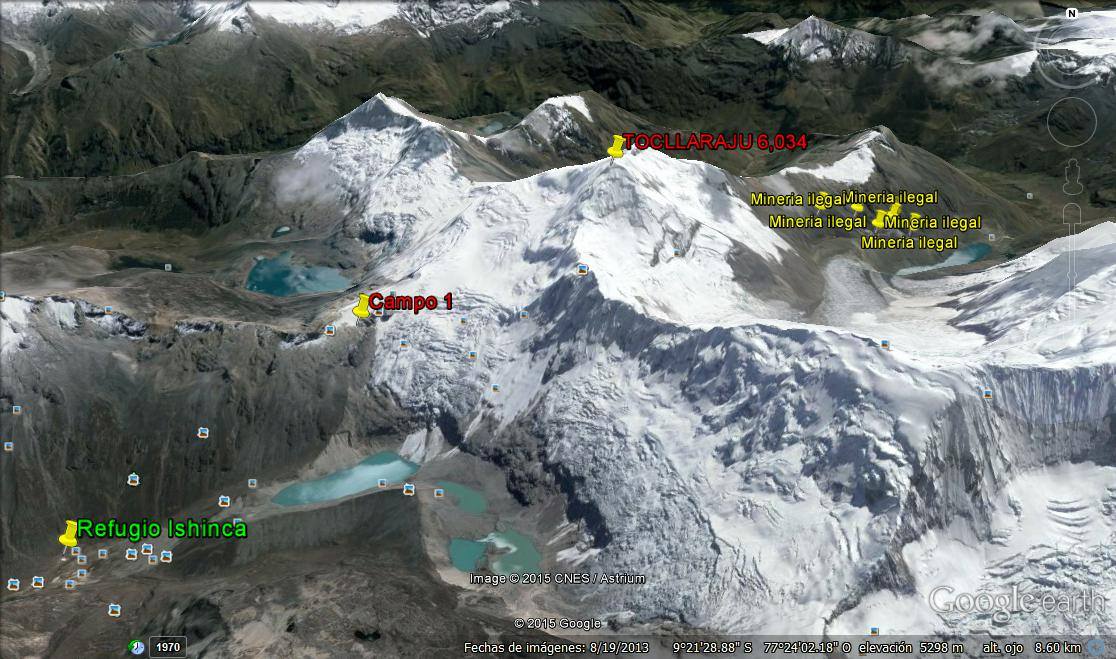 Minería ilegal destruye el nevado Tocllaraju en el Parque Nacional Huascarán