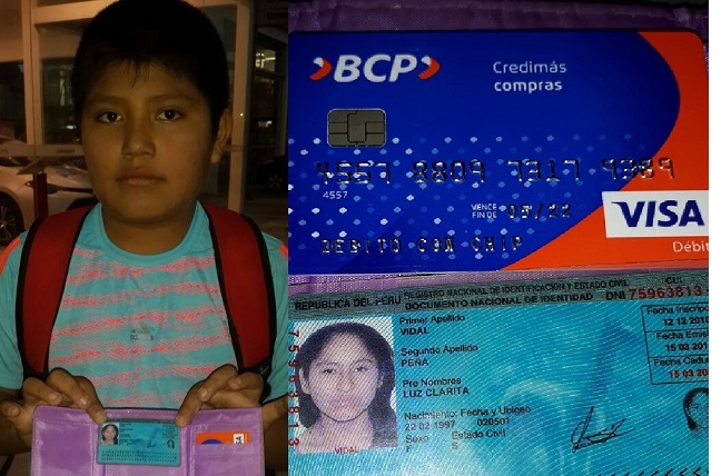 Niño dio una lección de honradez al entregar billetera que halló en la vía pública en Chimbote