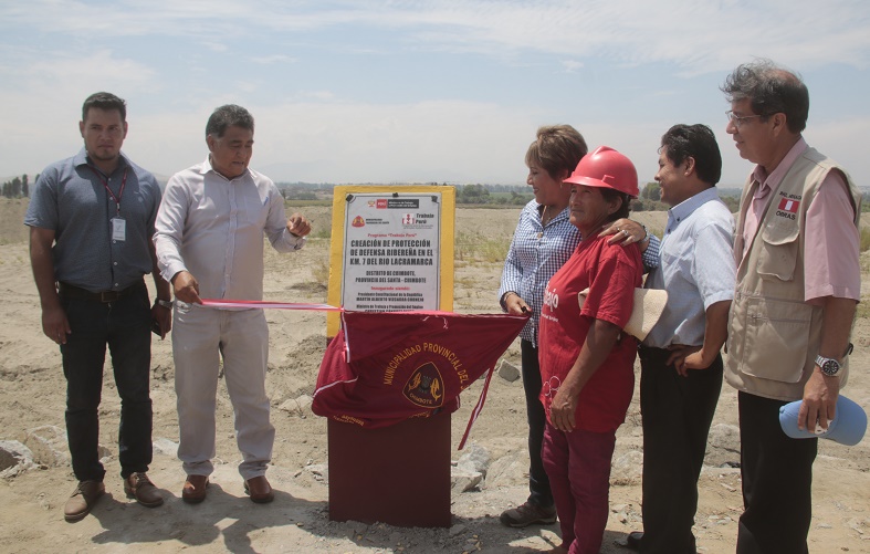 Chimbote: inauguraron obra de defensa ribereña en el kilómetro 07 del río Lacramarca