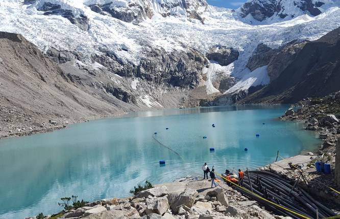 Huaraz: autoridades regionales proyectan obras en laguna Palcacocha por incremento del volumen de agua