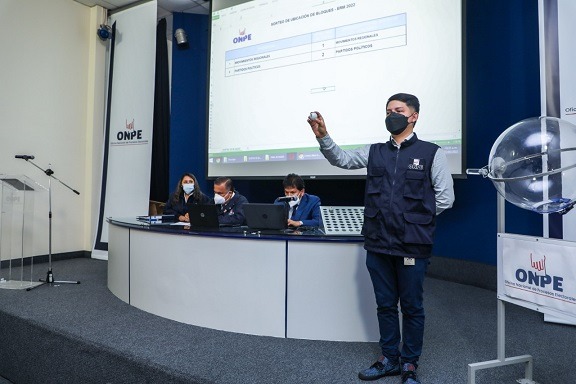 Sortean ubicación de bloques de las organizaciones políticas en la cédula de sufragio 