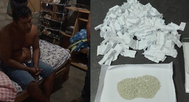 Intervienen a vendedor de droga en Nuevo Chimbote, guardaba 360 ketes de PBC en el bolso de su pareja