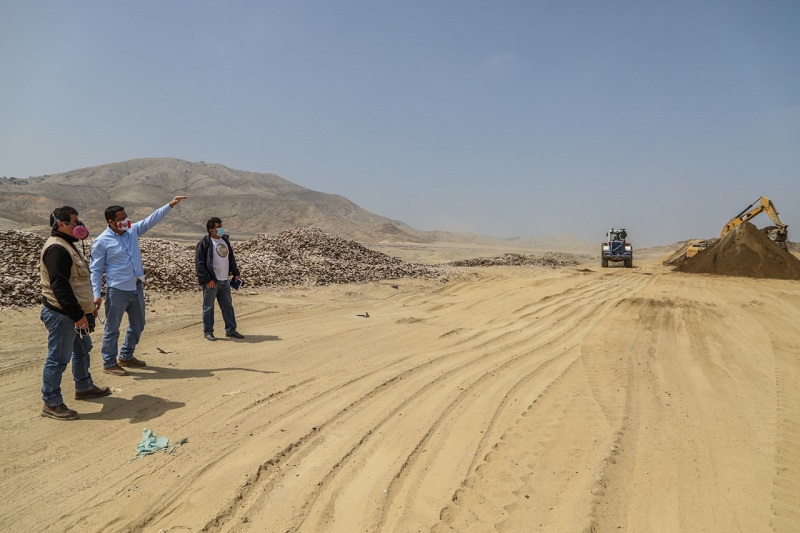 Nuevo Chimbote: verifican reinicio de construcción de celdas transitorias en Pampa La Carbonera