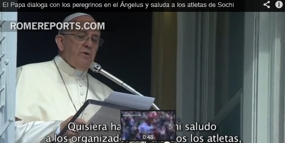 Francisco dialoga con los peregrinos y saluda a los atletas de Sochi (Video)