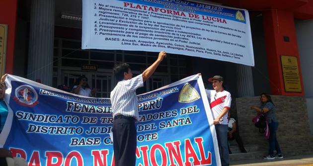 Trabajadores de la Corte Superior de Justicia del Santa acatarán paro este 24 de agosto 
