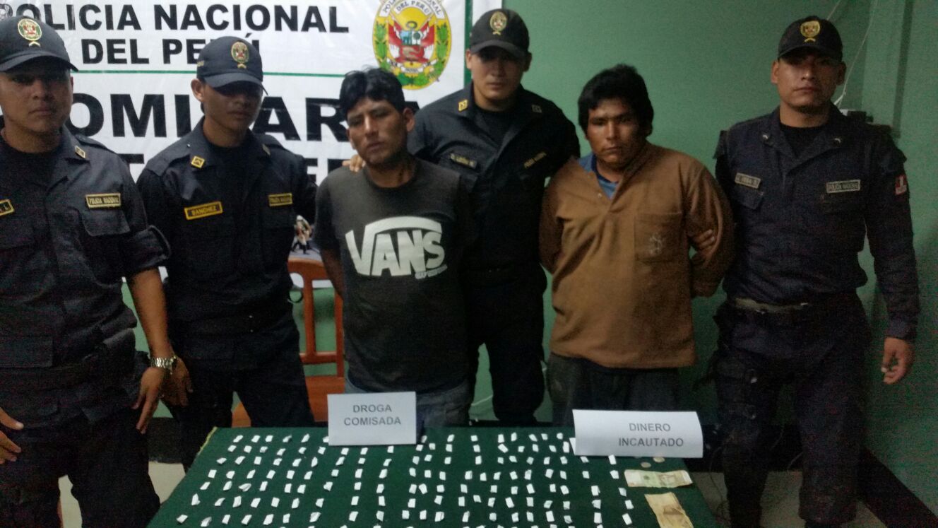 Chimbote: intervienen a dos sujetos con 246 “ketes” de PBC