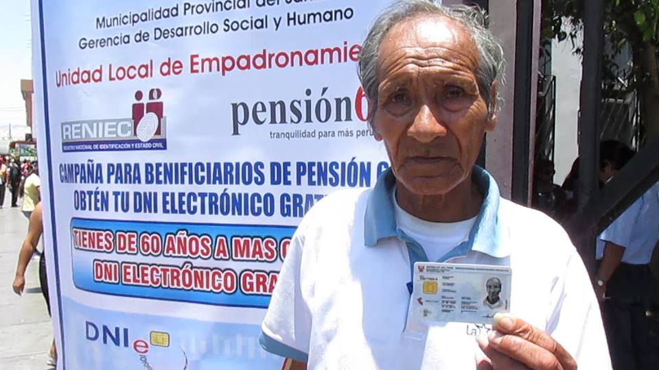 Chimbote: Unos 649 beneficiarios de “Pensión 65” podrán obtener su DNI electrónico 