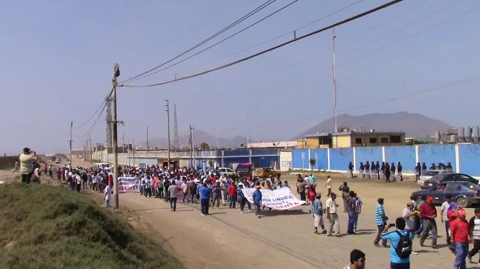 Chimbote: con movilización trabajadores de Copeinca exigen pago de utilidades 
