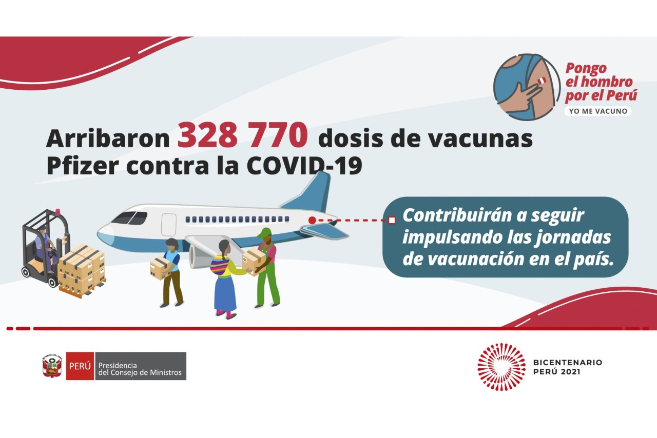 PCM: Nuevo lote de vacunas Pfizer permitirá seguir con la inmunización en todo el país