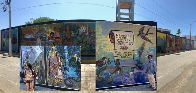 Regidor pide que continúe pintado de murales a favor de la cultura en colegio de Chimbote