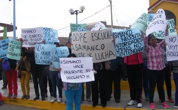 Pobladores de Samanco denuncian fraude electoral ante la ODPE- Santa