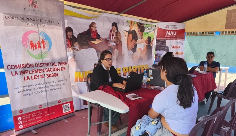 Mesa de partes itinerante de la Corte de Justicia del Santa llegó al asentamiento humano San Felipe
