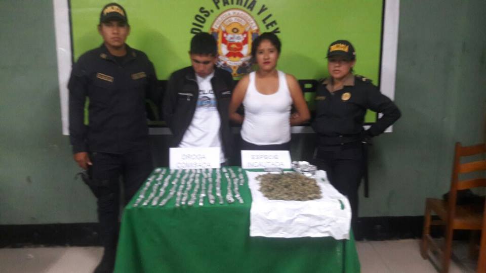 Chimbote: en “Santa Irene” intervienen a pareja llevando marihuana en bicicleta 