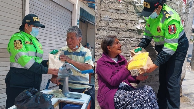 En el Día del Adulto Mayor, policías entregan presentes a 50 ancianos de Nuevo Chimbote
