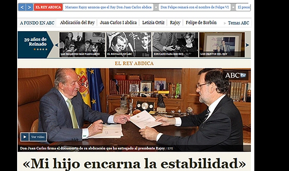 Reacciones de la prensa mundial tras la abdicación del rey Juan Carlos de España
