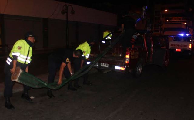 Chimbote: Patrullero habría derribado poste de alumbrado público en "Bolognesi"