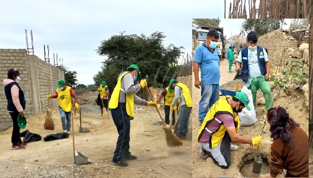 Presos del penal de Cambio Puente participan de jornada de limpieza en distrito de Nepeña