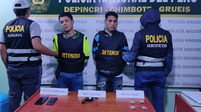 Policías detienen a dos presuntos extorsionadores que operaban en Chimbote