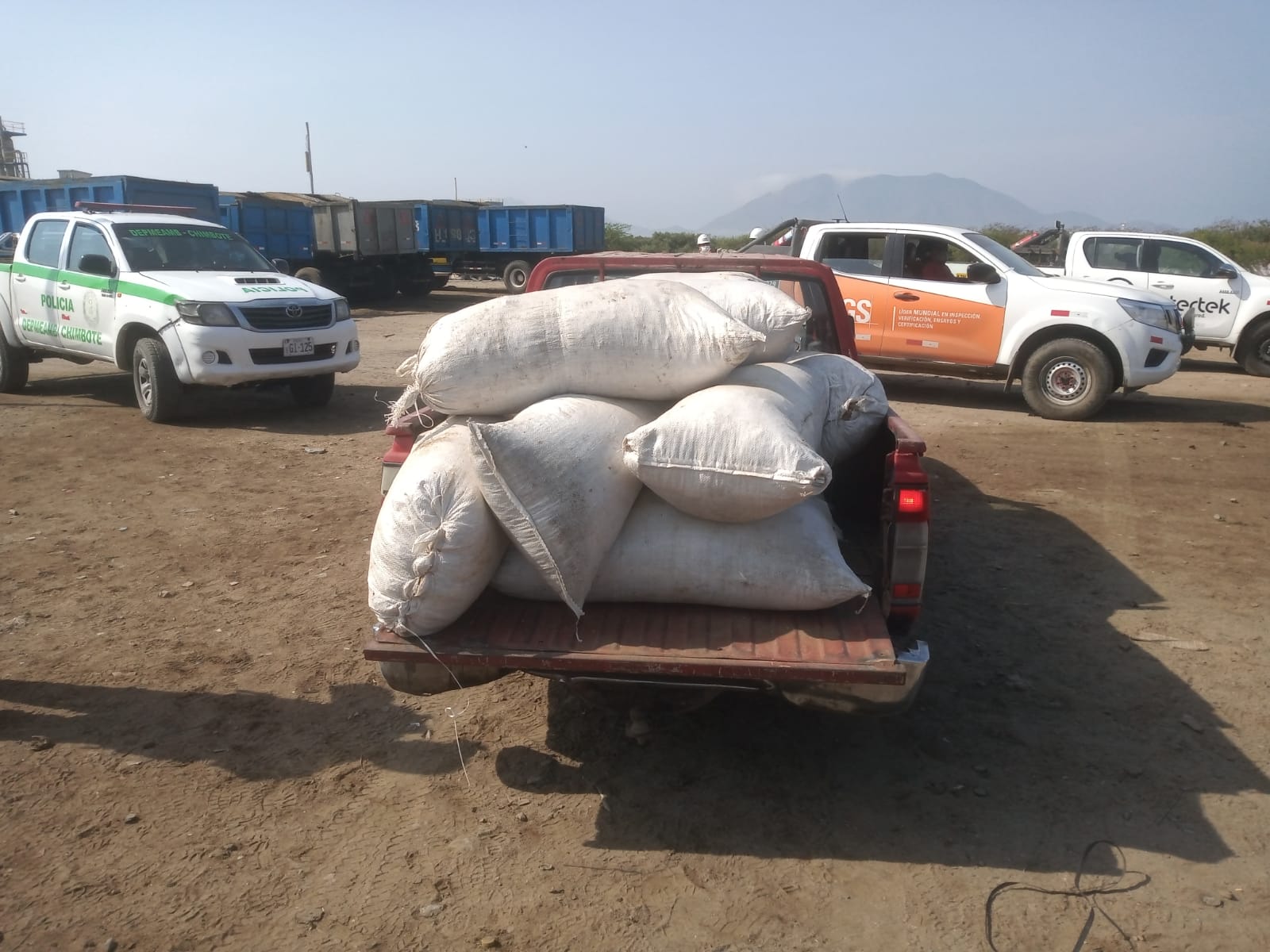 Incautan 36 sacos de residuos de harina de pescado en área de humedales de Villa María