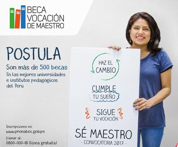 Chimbote: Pronabec convoca a la beca “Vocación de Maestro” en todo el país