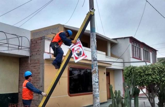 Hidrandina reitera que está prohibido uso de sus estructuras eléctricas 