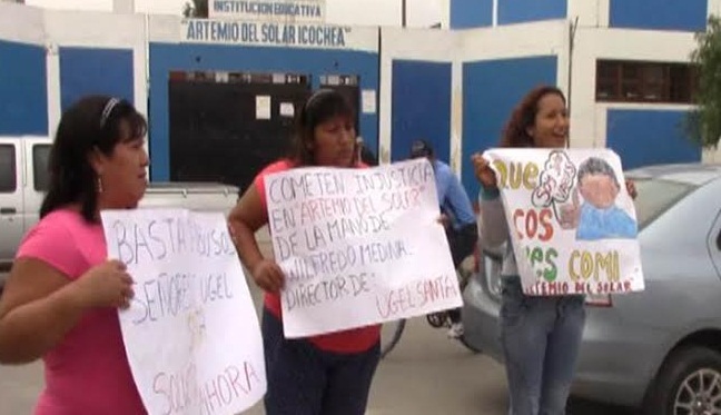  Santa: Padres del colegio Artemio del Solar exigen salida de la subdirectora