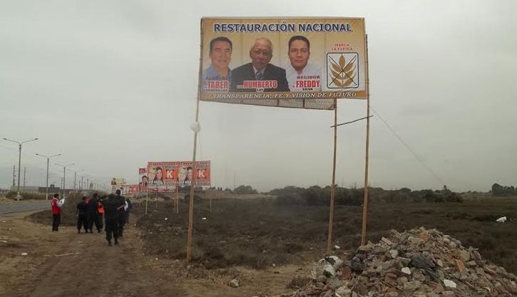 JEE- Santa indentifica propaganda electoral instalada en pantanos de Villa María