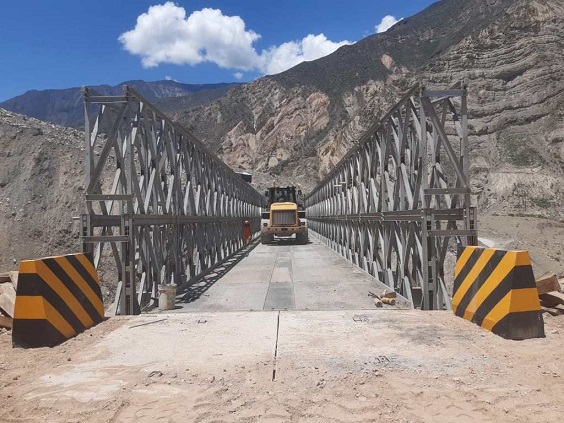 MTC instaló nueva estructura modular en el puente Suchimán en Áncash