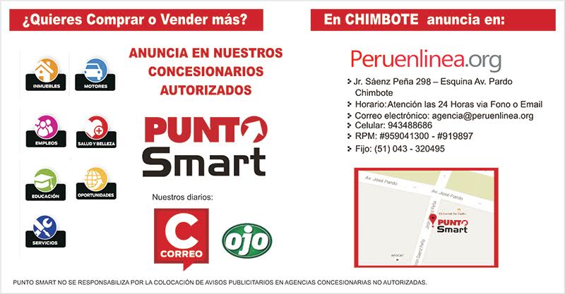 Chimbote: Perú en Línea es agente autorizado para avisos en Correo